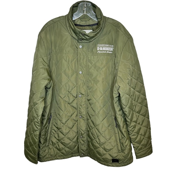 Roots Canada Mens Coat Quilted Sleek Champions Club Green Extra Large - Picture 1 of 13